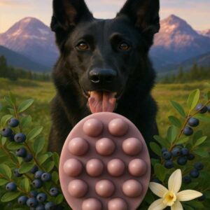 Wild Huckleberry Cream Dog Bath Bar huckleberry hen