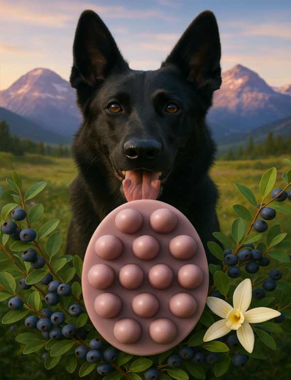 Wild Huckleberry Cream Dog Bath Bar huckleberry hen